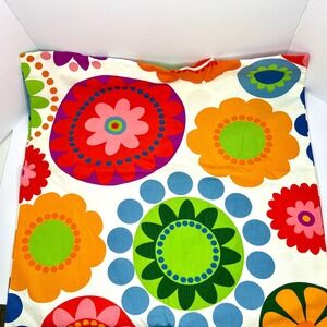 IKEA Set of 2 Multicolor Floral Pillowcase 24" Helen Trast 2007 Retro Mod Cotton